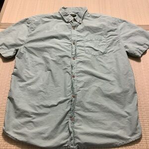 prAna Men’s Seaside Grey Broderick Texture Short Sleeve Shirt XXL